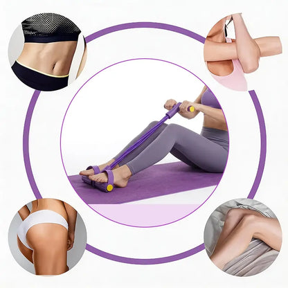 Multi-Functional Pedal Resistance 6-Strand Heavy Duty Abdominal Crunch Fitnessequipment - Leg & Core Workout, Sit-Up Assist,Home Gym Exercise, Non-Slip Foot Pedal &Resistance Bands (Portable)