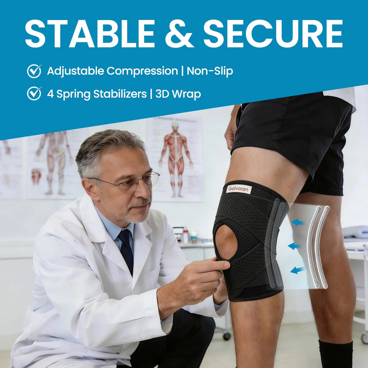 Unisex Adjustable Knee Brace - Breathable Polyester Mesh Fabric, Open-Patella Design for Running Relief, Hiking/Light Outdoor Use, Sporty Protective Gear for Arthritis Pain Relief