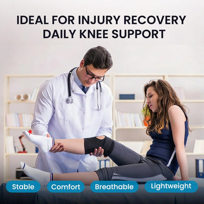 Unisex Adjustable Knee Brace - Breathable Polyester Mesh Fabric, Open-Patella Design for Running Relief, Hiking/Light Outdoor Use, Sporty Protective Gear for Arthritis Pain Relief