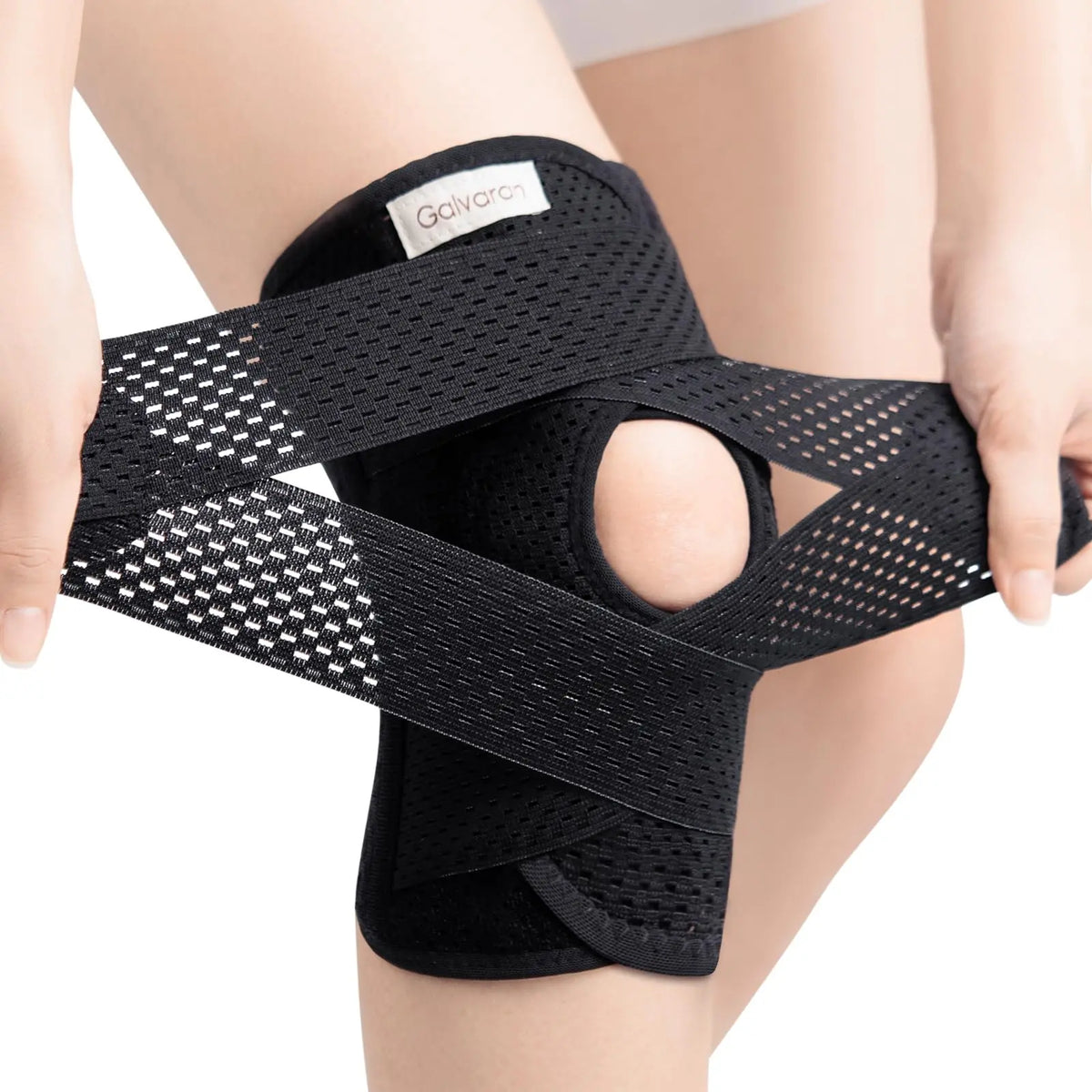 Unisex Adjustable Knee Brace - Breathable Polyester Mesh Fabric, Open-Patella Design for Running Relief, Hiking/Light Outdoor Use, Sporty Protective Gear for Arthritis Pain Relief